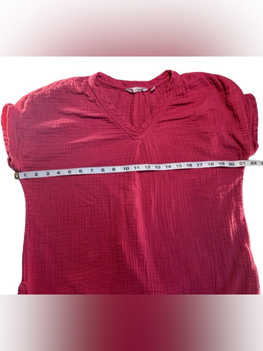 Soft Surroundings Gauze Top Shirt Women’s Pink Short Sleeve MP - Picture 6 of 8
